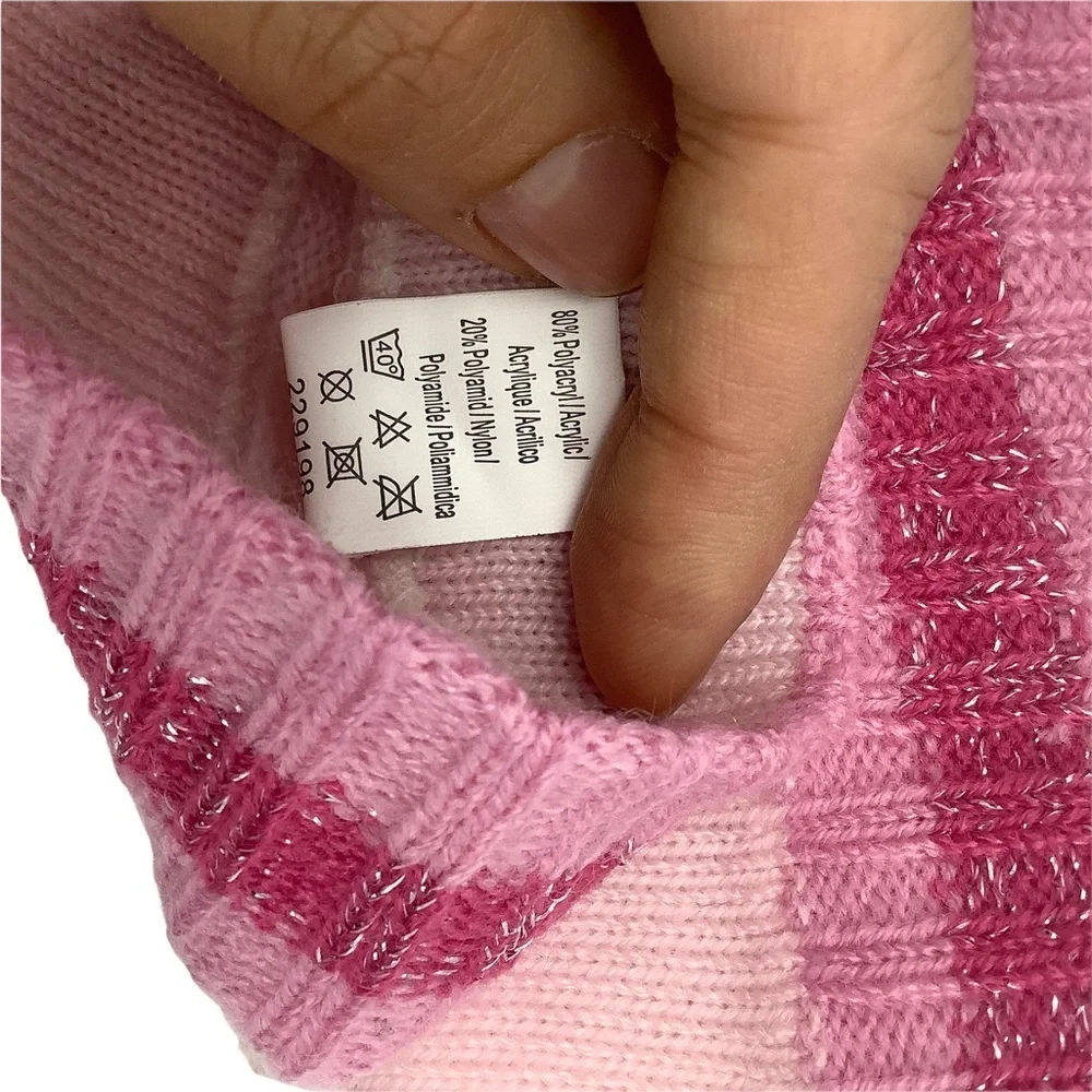 NWOT Girls Pink Knit Snowflake‎ Print Metallic Leg Warmers Size Big Girls 9-10